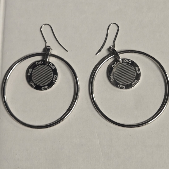 Dolce & Gabbana  Hoop/Disc Logo Earrings - Picture 1 of 9